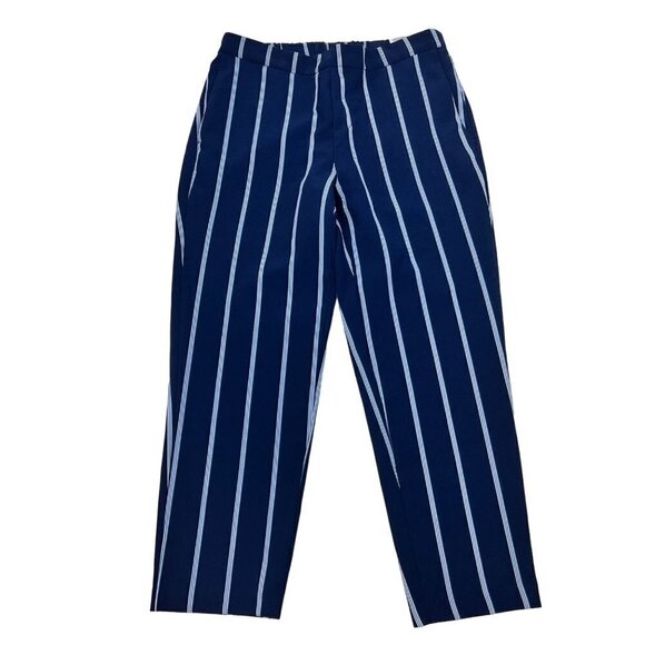 Old Navy Pants - Old Navy Cropped Pull On Women’s Blue/White Striped Dress Pants Size 6